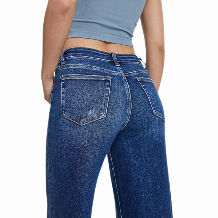 Mid-Low Rise Stretch Wide-leg Baggy Jeans