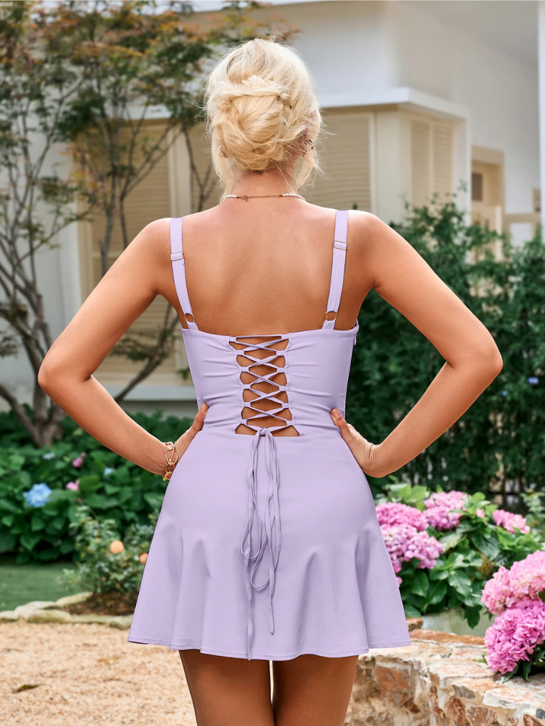 Bow Knot Gathered Bust Cami Dress