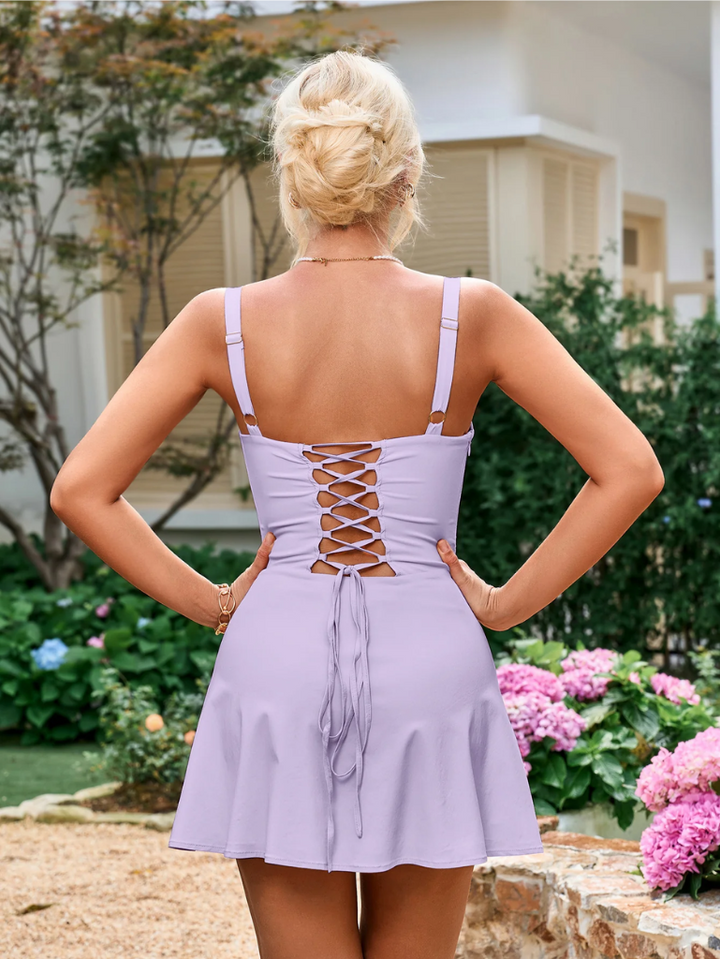 Bow Knot Gathered Bust Cami Dress