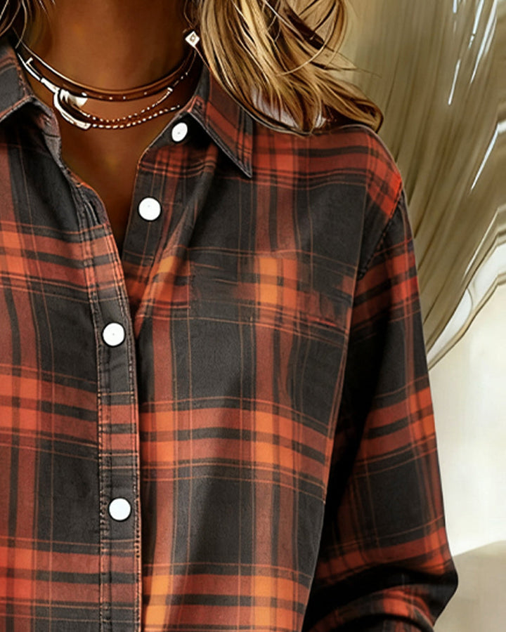 Classic Plaid Lapel Shirt