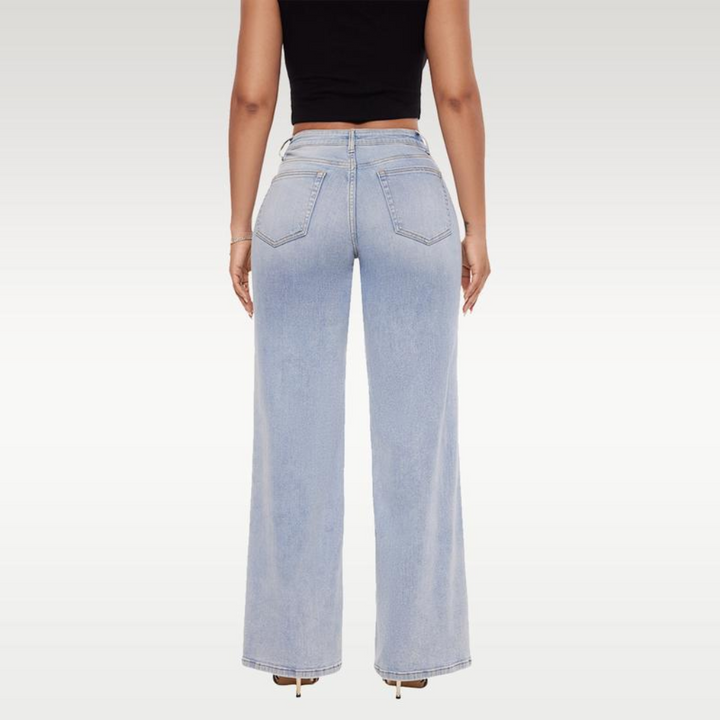 Mid-Low Rise Stretch Wide-leg Baggy Jeans
