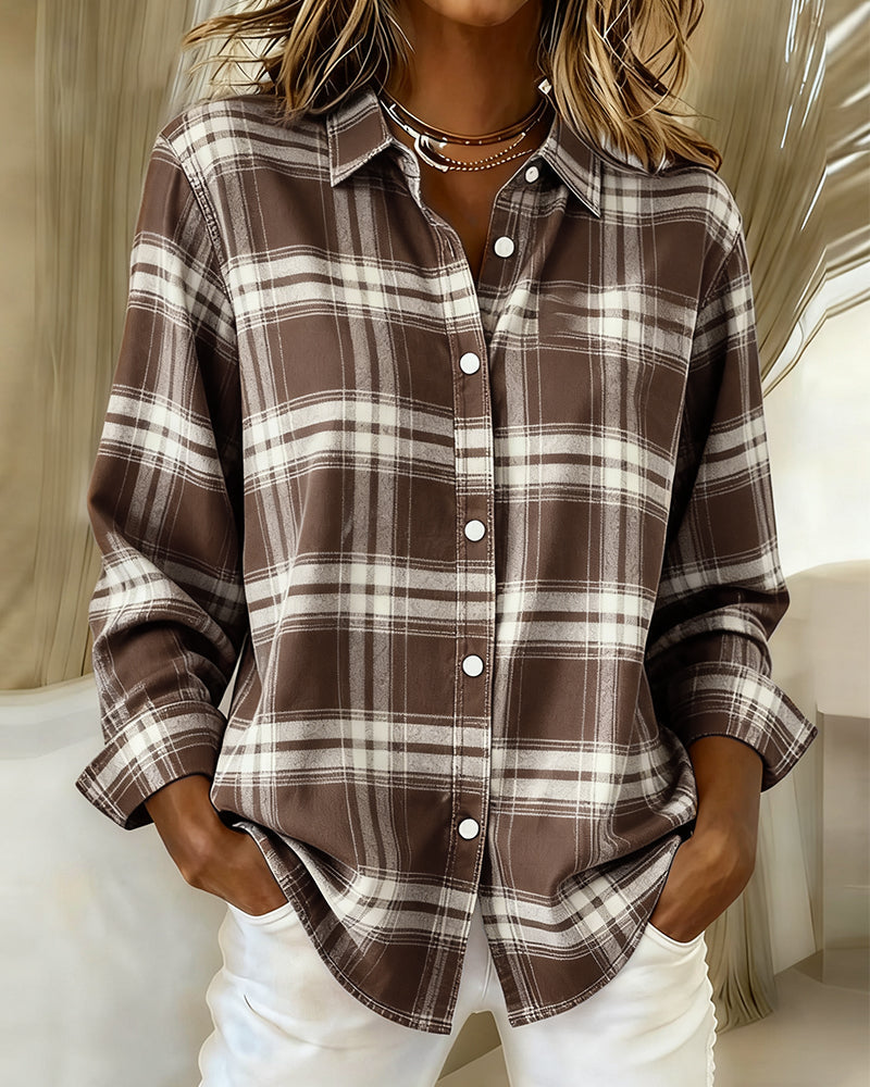 Classic Plaid Lapel Shirt