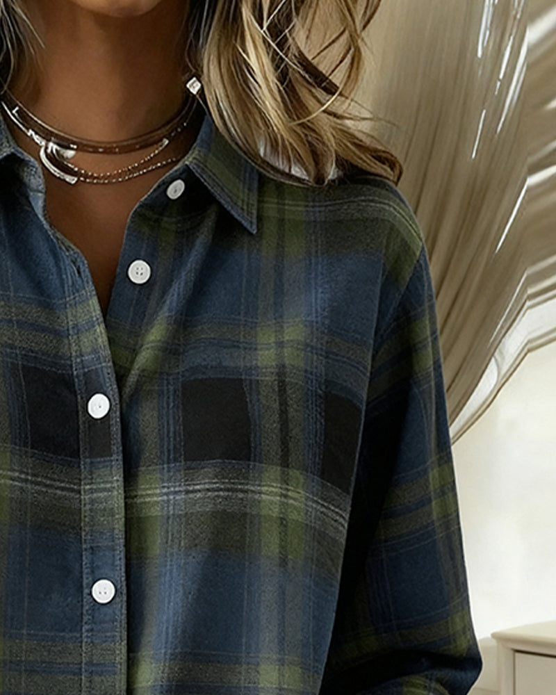 Classic Plaid Lapel Shirt