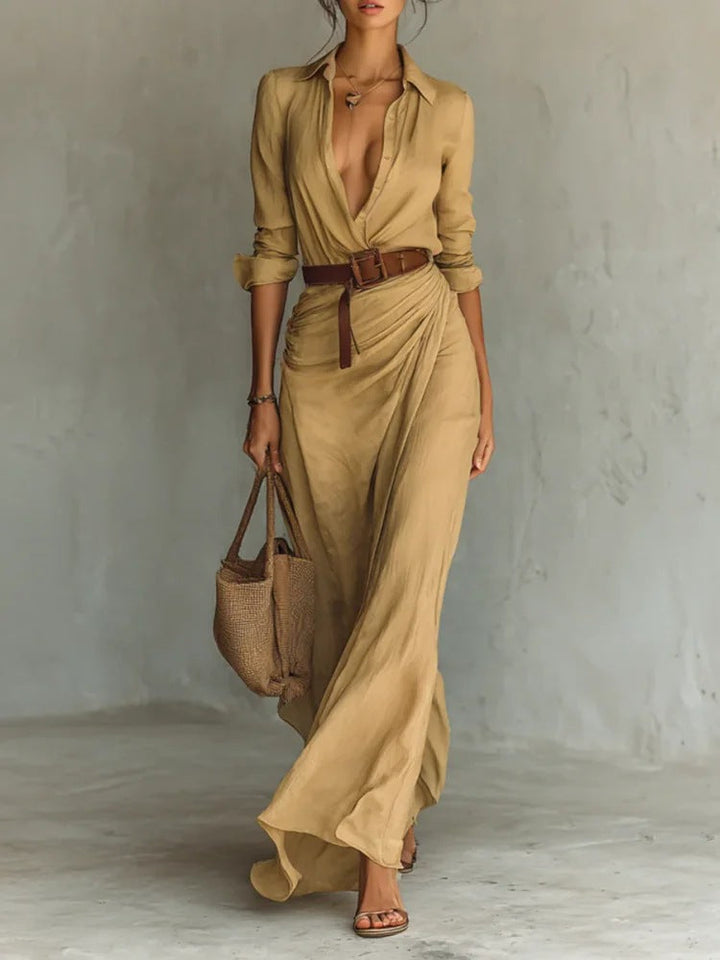 Arielle Tailor | Lapel-Wrap Maxi Dress