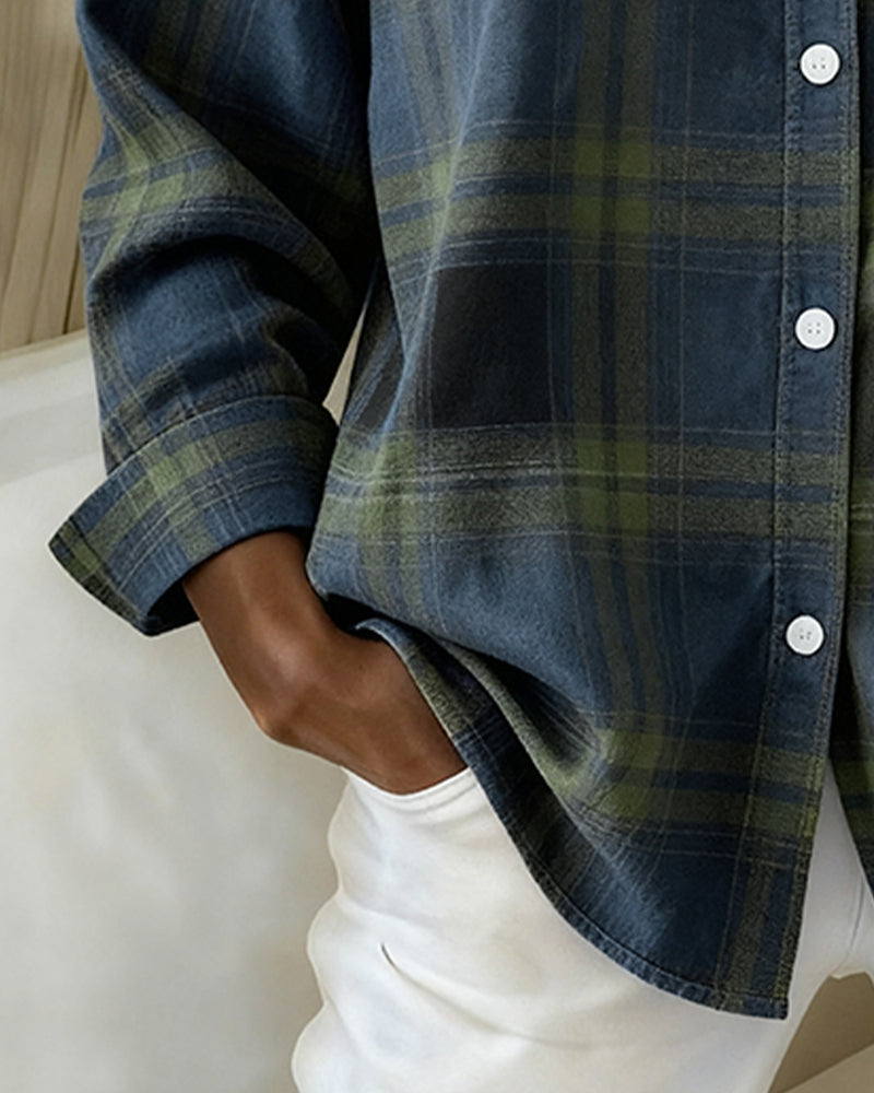 Classic Plaid Lapel Shirt