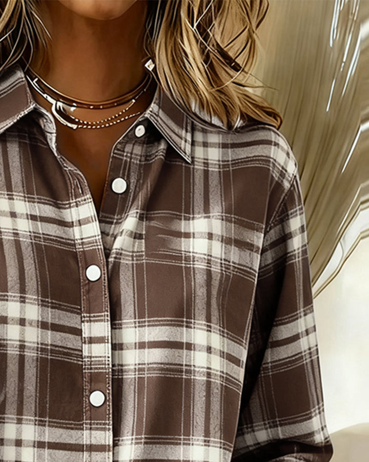 Classic Plaid Lapel Shirt