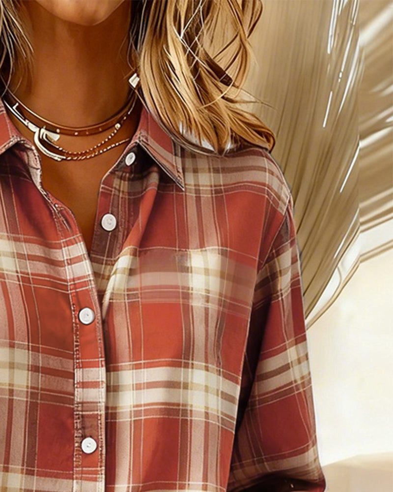 Classic Plaid Lapel Shirt