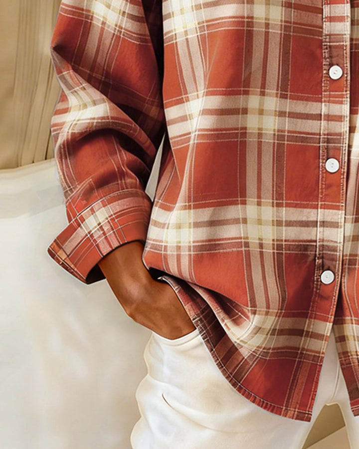 Classic Plaid Lapel Shirt