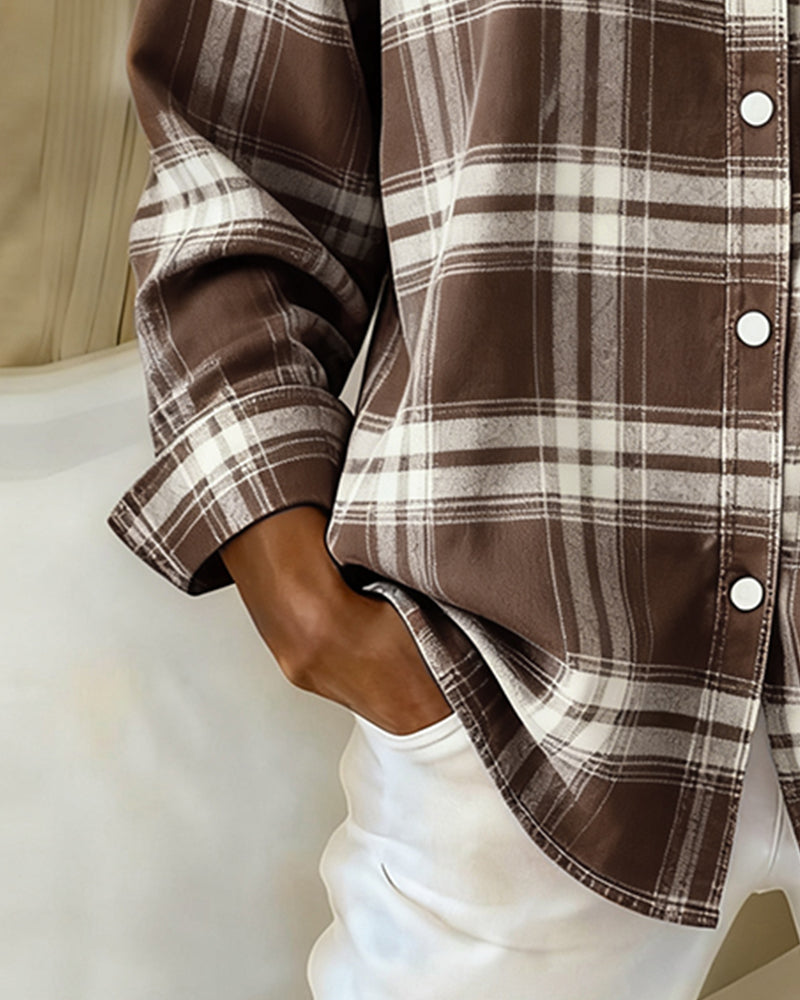 Classic Plaid Lapel Shirt