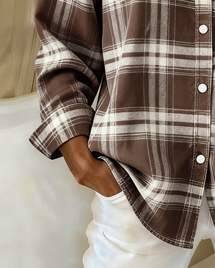 Classic Plaid Lapel Shirt