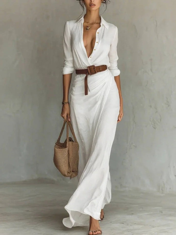 Arielle Tailor | Lapel-Wrap Maxi Dress