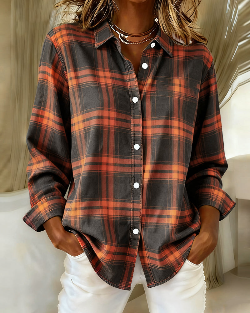 Classic Plaid Lapel Shirt