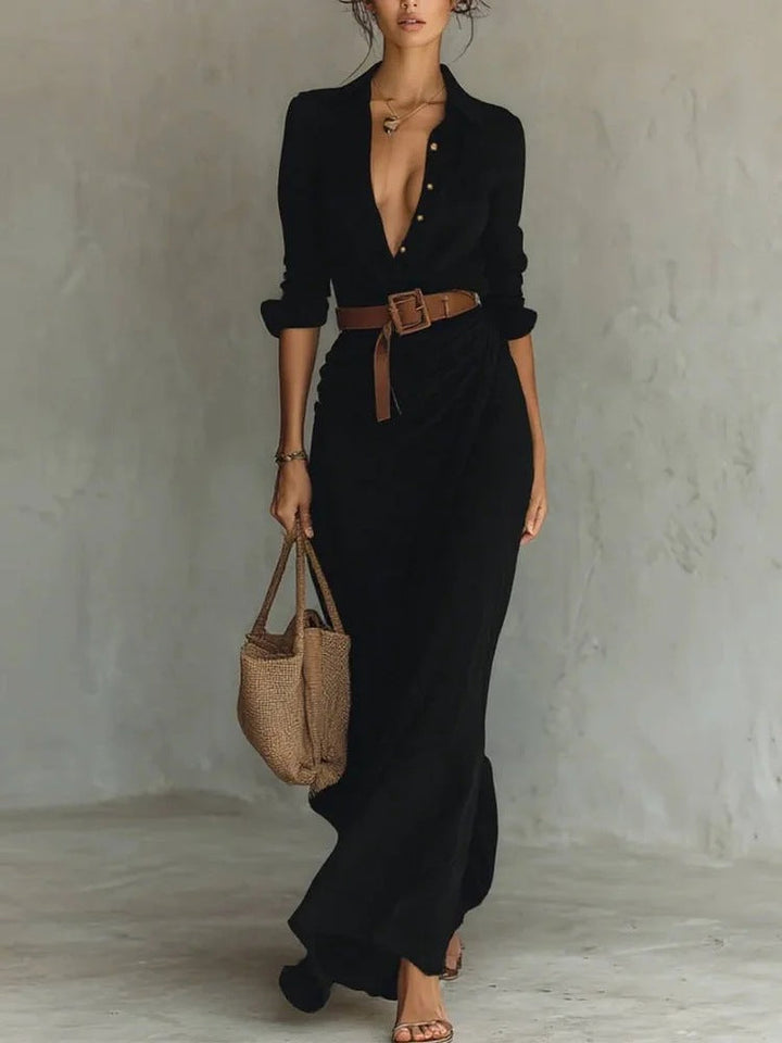 Arielle Tailor | Lapel-Wrap Maxi Dress