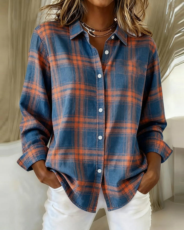 Classic Plaid Lapel Shirt