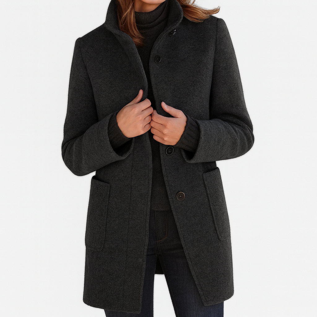 Arielle Ladies Coat with High Collar