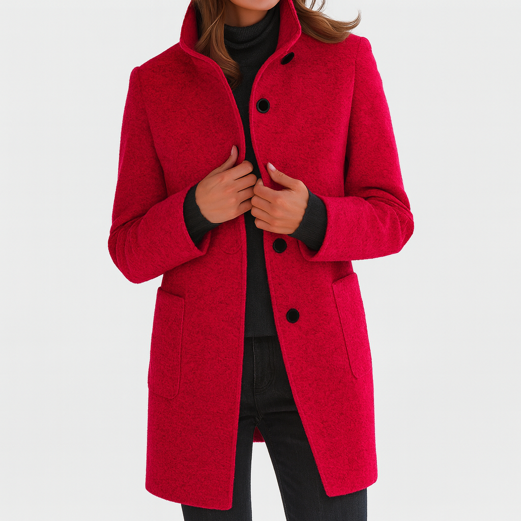 Arielle Ladies Coat with High Collar