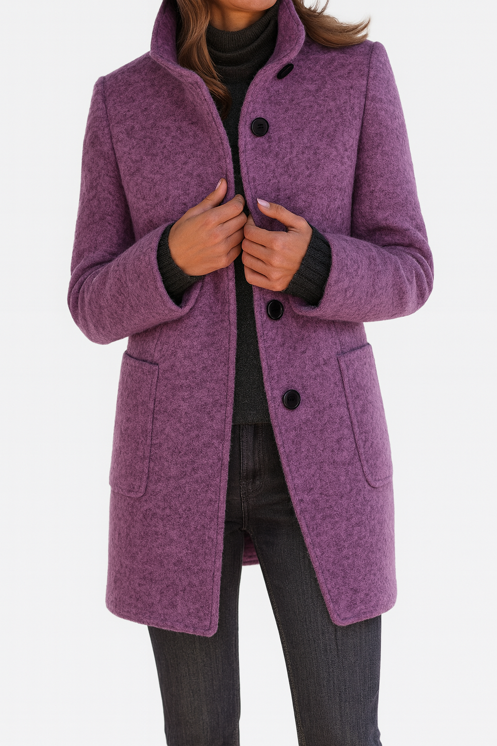 Arielle Ladies Coat with High Collar