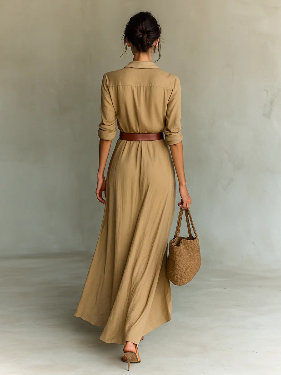 Arielle Tailor | Lapel-Wrap Maxi Dress
