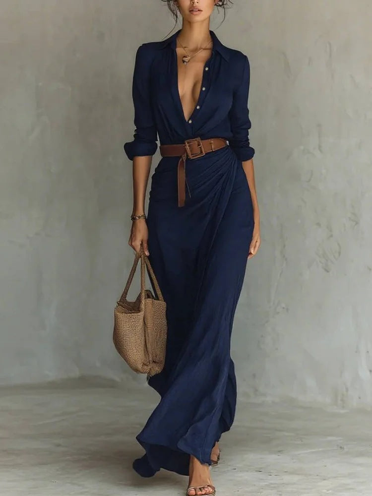 Arielle Tailor | Lapel-Wrap Maxi Dress