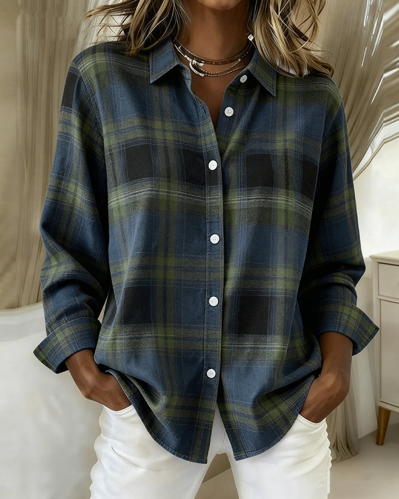 Classic Plaid Lapel Shirt