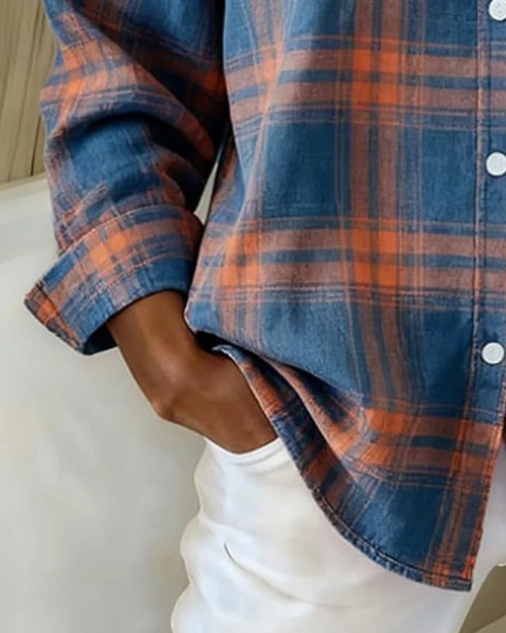 Classic Plaid Lapel Shirt