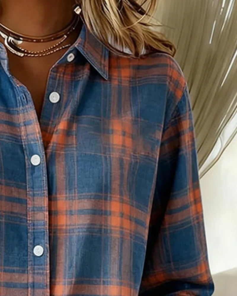 Classic Plaid Lapel Shirt